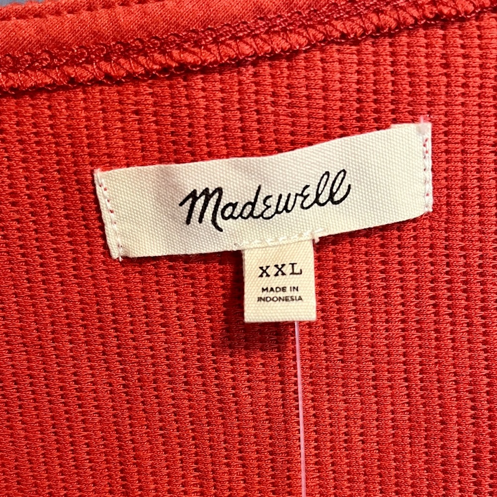 Madewell Rust Button-Front Ribbed Midi Dress - Picture 4 of 6